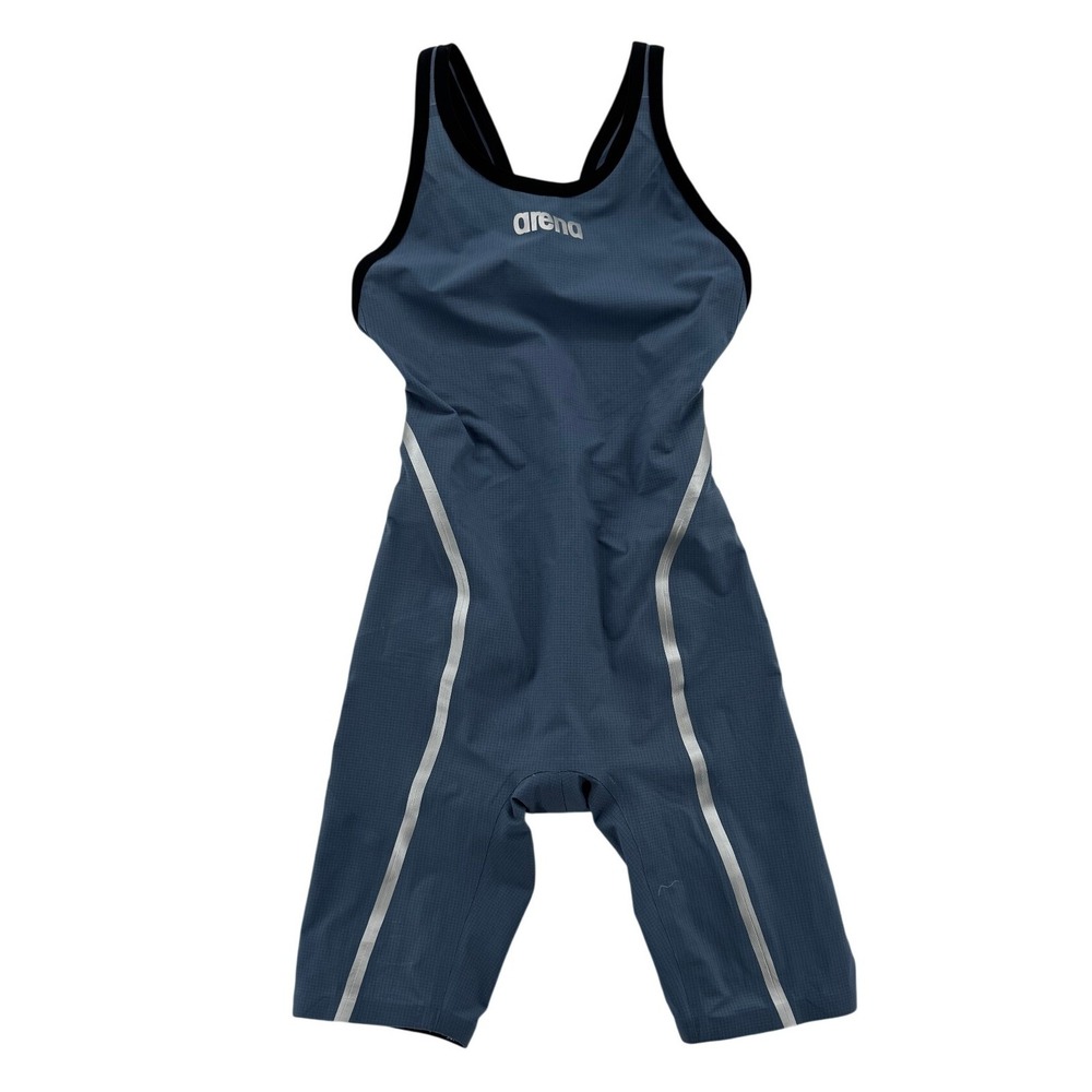 Arena Powerskin Carbon Ultra Open Back Kneeskin Racing Swimsuit Blue Silver 26